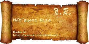 Négyesi Rita névjegykártya