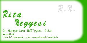 rita negyesi business card